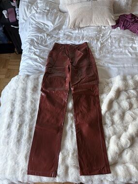 Abercrombie & Fitch Rust Leather Pants